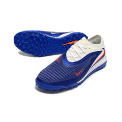 Chuteira Society TF Nike Phantom 6 Elite Azul e Branco