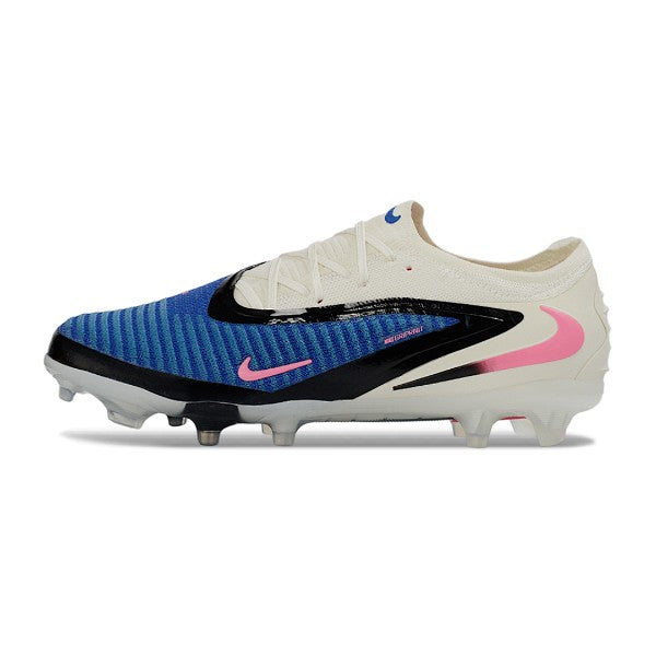 Chuteira Campo FG Nike Phantom 6 Elite Branca e Azul Infantil