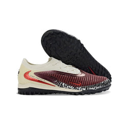 Chuteira Society TF Nike Phantom 6 Elite Pack Branco e Vermelha-Escura Infantil