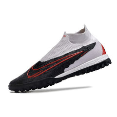 Chuteira Society TF Nike Phantom GX Elite DF Preta, Branca e Vermelha