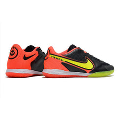 Chuteira Futsal IC Nike Tiempo Legend 9 Elite Preta Laranja e Amarela