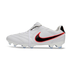 Chuteira Campo FG Nike Tiempo Ligera Elite Branca, Preta e Laranja