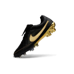 Chuteira Campo FG Nike Tiempo R10 Legend Elite Preto e Douradoen
