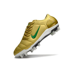 Chuteira Campo FG Nike Total 90 III Dourada e Verde