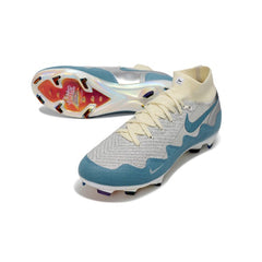 Chuteira Campo FG Nike x Patta Mercurial Superfly Elite Prateado, Azul e Branco