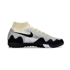 Chuteira Society TF Nike x Patta Zoom Mercurial Superfly Elite Branco, Preto e Prateado