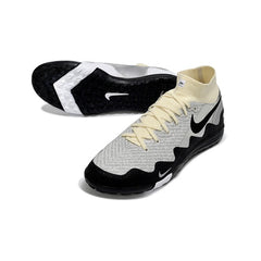 Chuteira Society TF Nike x Patta Zoom Mercurial Superfly Elite Branco, Preto e Prateado