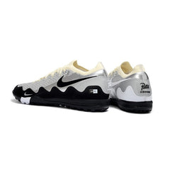 Chuteira Society TF Nike x Patta Zoom Mercurial Vapor Elite Branco, Preto e Prateado