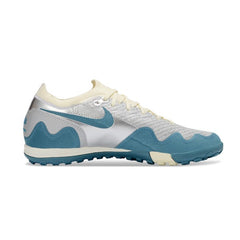 Chuteira Society TF Nike x Patta Zoom Mercurial Vapor Elite Branco, Azul e Prateado