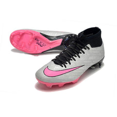 Chuteira Campo FG Nike Zoom Mercurial Superfly 9 Academy Cinza e Rosa