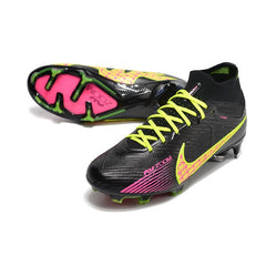 Chuteira Campo FG Nike Zoom Mercurial Superfly 9 Elite Preta, Verde e Rosa