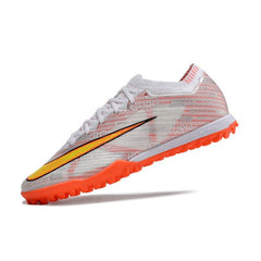 Chuteira Society TF Nike Zoom Mercurial Vapor 15 Elite Prateada e Laranja