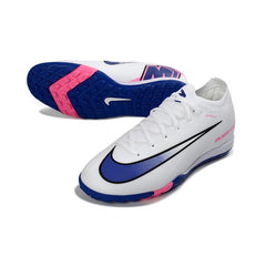 Chuteira Society TF Nike Zoom Mercurial Vapor 16 Elite Branca e Azul