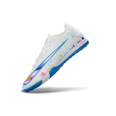 Chuteira Society TF Nike Zoom Mercurial Vapor 16 Elite Branca e Azul-Clara