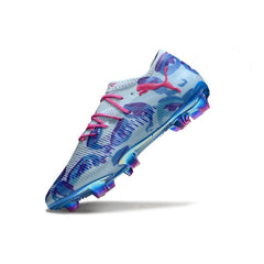 Chuteira Campo FG Puma Future 8 Cano Baixo Azul-Clara