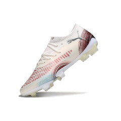 Chuteira Campo FG Puma Future 8 Low Cut Branca e Vermelha