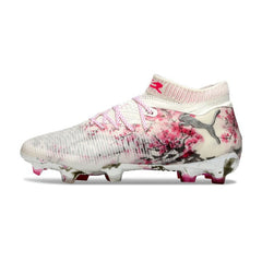 Chuteira Campo FG Puma Future 8 Branca e Rosa