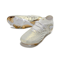 Chuteira Campo FG Puma Future 9 Low Cut Branco e Dourado