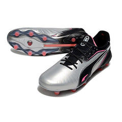 Chuteira Campo FG Puma King Ultimate Cinza, Preta e Rosa