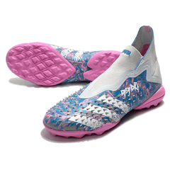 Chuteira Adidas Predator Freak+ TF Rosa e Azul - VN Esportes