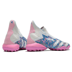 Chuteira Adidas Predator Freak+ TF Rosa e Azul - VN Esportes