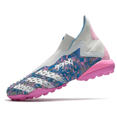 Chuteira Adidas Predator Freak+ TF Rosa e Azul - VN Esportes