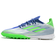 Chuteira Society Adidas X Speedflow.1 TF Azul e Verde