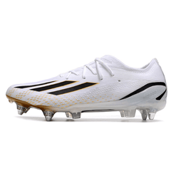 Chuteira Campo Adidas X Speedportal.1 Ponta de Aluminio SG Branca, Preta e Dourada