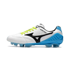 Chuteira Campo Mizuno Wave Ignitus 4 FG Branca e Azul