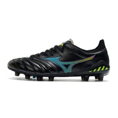 Chuteira Campo Mizuno Morelia Neo III Elite FG Preta e Azul