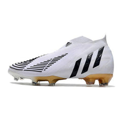 Chuteira Adidas Predator Edge+ FG Branca e Dourada - VN Esportes