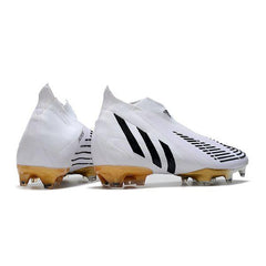 Chuteira Adidas Predator Edge+ FG Branca e Dourada - VN Esportes