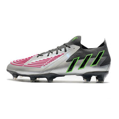 Chuteira Campo Adidas Predator Edge.1 Low FG Cinza e Rosa