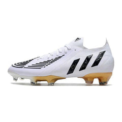 Chuteira Campo Adidas Predator Edge.1 Low FG Branca e Dourada