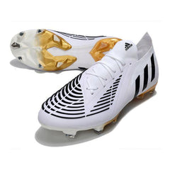 Chuteira Adidas Predator Edge.1 Low FG Branca e Dourada - VN Esportes