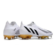 Chuteira Adidas Predator Edge.1 Low FG Branca e Dourada - VN Esportes