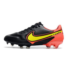 Chuteira Campo Nike Tiempo Legend 9 Elite FG Preto e Laranja