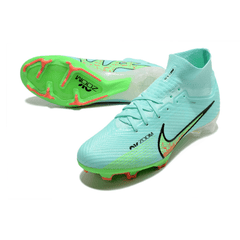 Chuteira Campo Nike Zoom Mercurial Superfly 9 Elite FG Azul Claro e Verde - VN Esportes