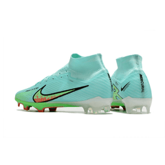 Chuteira Campo Nike Zoom Mercurial Superfly 9 Elite FG Azul Claro e Verde - VN Esportes