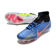 Chuteira Campo Nike Zoom Mercurial Superfly 9 Elite FG Azul,Dourado e Rosa - VN Esportes