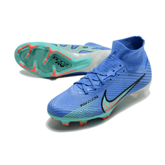 Chuteira Campo Nike Zoom Mercurial Superfly 9 Elite FG Azul e Verde - VN Esportes