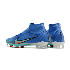 Chuteira Campo Nike Zoom Mercurial Superfly 9 Elite FG Azul e Verde - VN Esportes