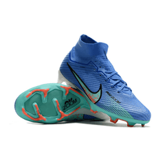 Chuteira Campo Nike Zoom Mercurial Superfly 9 Elite FG Azul e Verde - VN Esportes