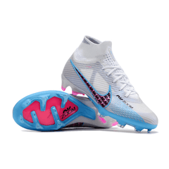 Chuteira Campo Nike Zoom Mercurial Superfly 9 Elite FG Cinza,Azul e Rosa - VN Esportes