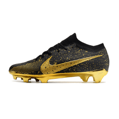 Chuteira Campo Nike Zoom Mercurial Vapor 15 Elite FG Preta e Dourada