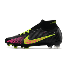 Chuteira Campo Nike Zoom Mercurial Superfly 9 Elite FG Preta,Verde e Rosa