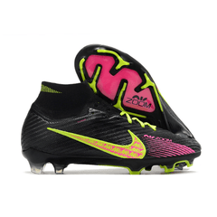 Chuteira Campo Nike Zoom Mercurial Superfly 9 Elite FG Preta,Verde e Rosa - VN Esportes