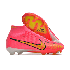 Chuteira Campo Nike Zoom Mercurial Superfly 9 Elite FG Rosa e Amarela - VN Esportes