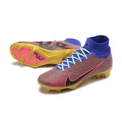 Chuteira Campo Nike Zoom Mercurial Superfly 9 Elite FG Rosa e Verde - VN Esportes