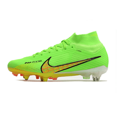 Chuteira Campo Nike Zoom Mercurial Superfly 9 Elite SG Ponta de Aluminio Verde e Amarela